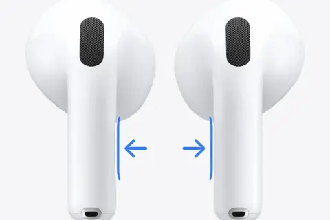 AirPods: Funkcje przycisku na etui i sterowanie słuchawkami