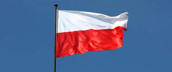 Biało-czerwona flaga Polski powiewa na wietrze. To symbol wolności, jak w piosence "Co to jest niepodległość tekst".