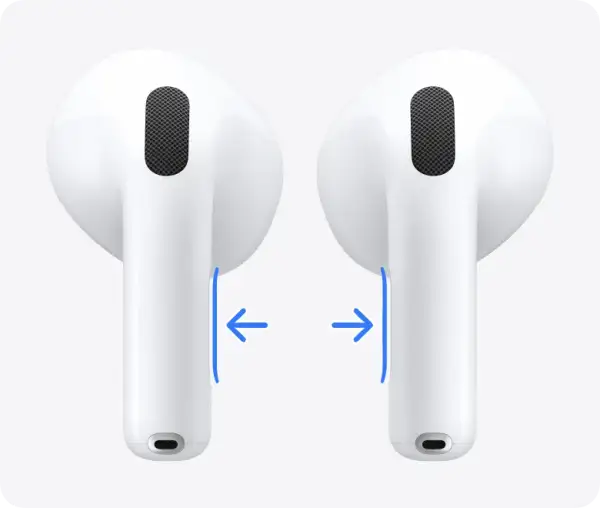 AirPods: Funkcje przycisku na etui i sterowanie słuchawkami